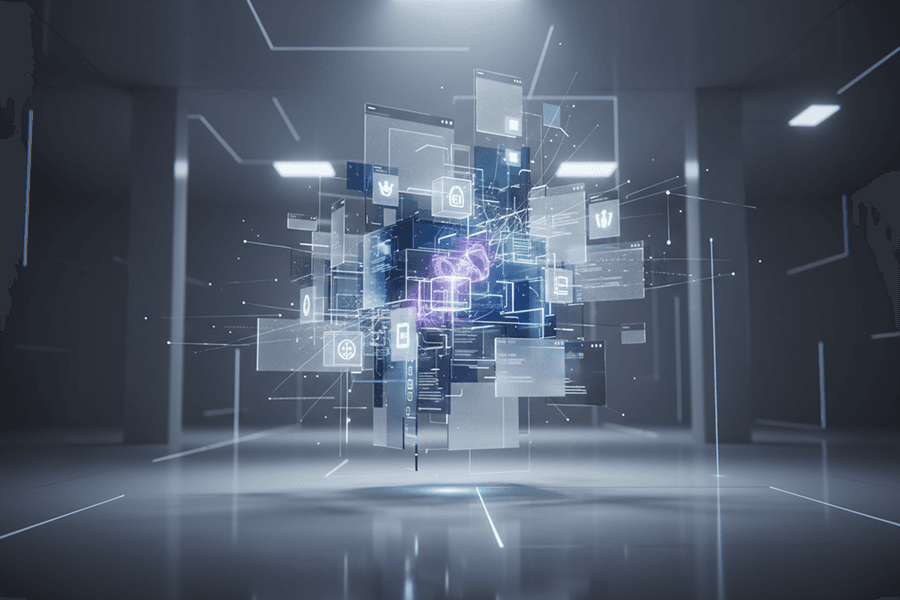 Futuristic high-tech digital structures